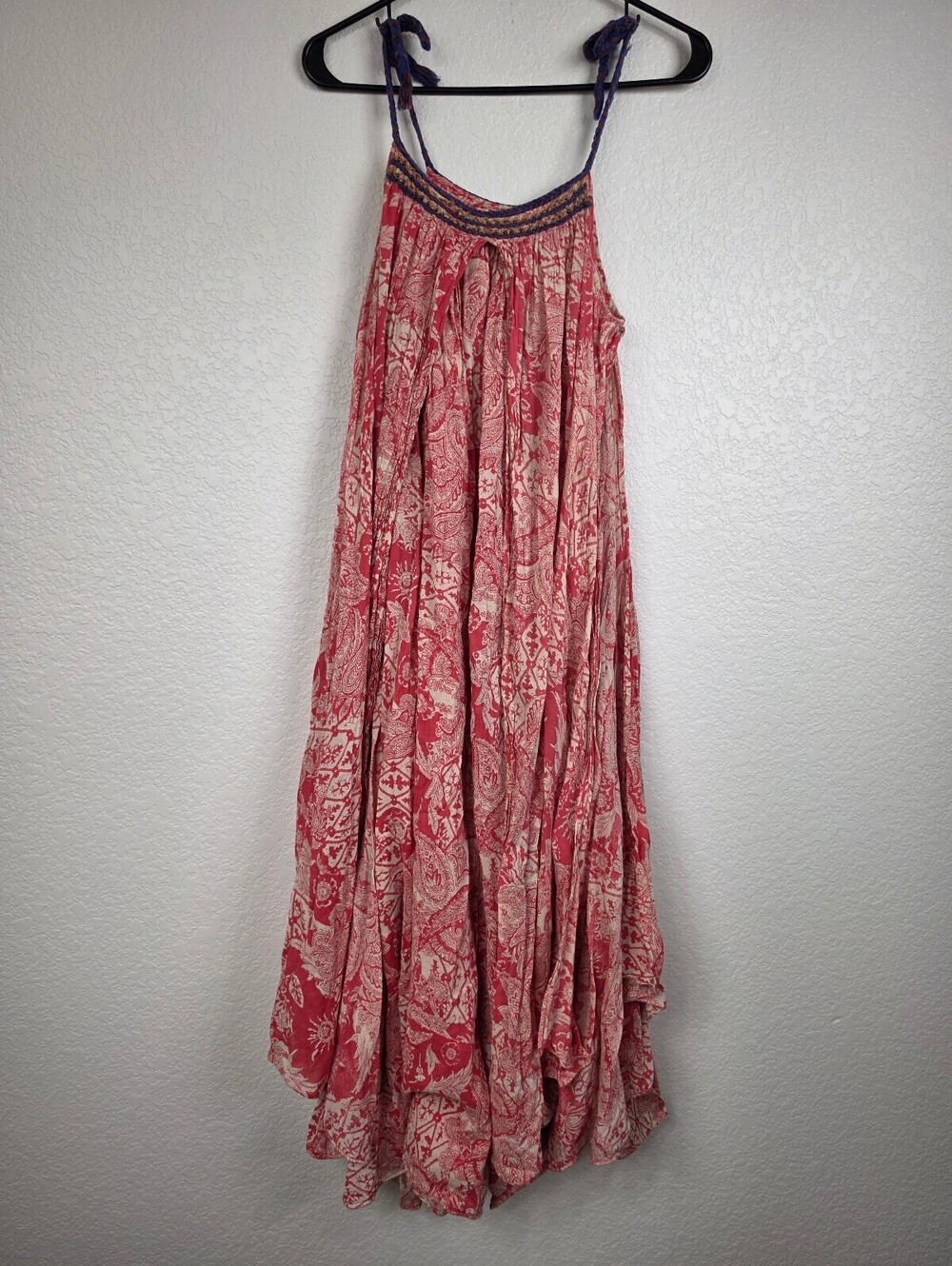 Free People Bohemian Red Floral Maxi Dress XS